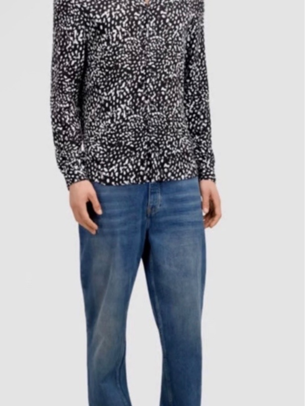 The Kooples┆M┆Flowing Regular Fit MENS Shirt┆Black & White┆263 - Picture 2 of 9